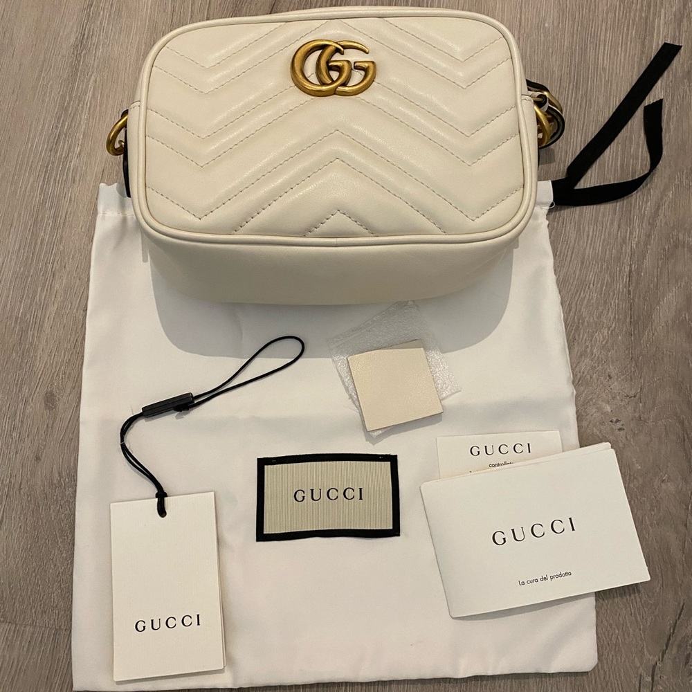 Gucci Marmont Chevron Quilted Leather Crossbody